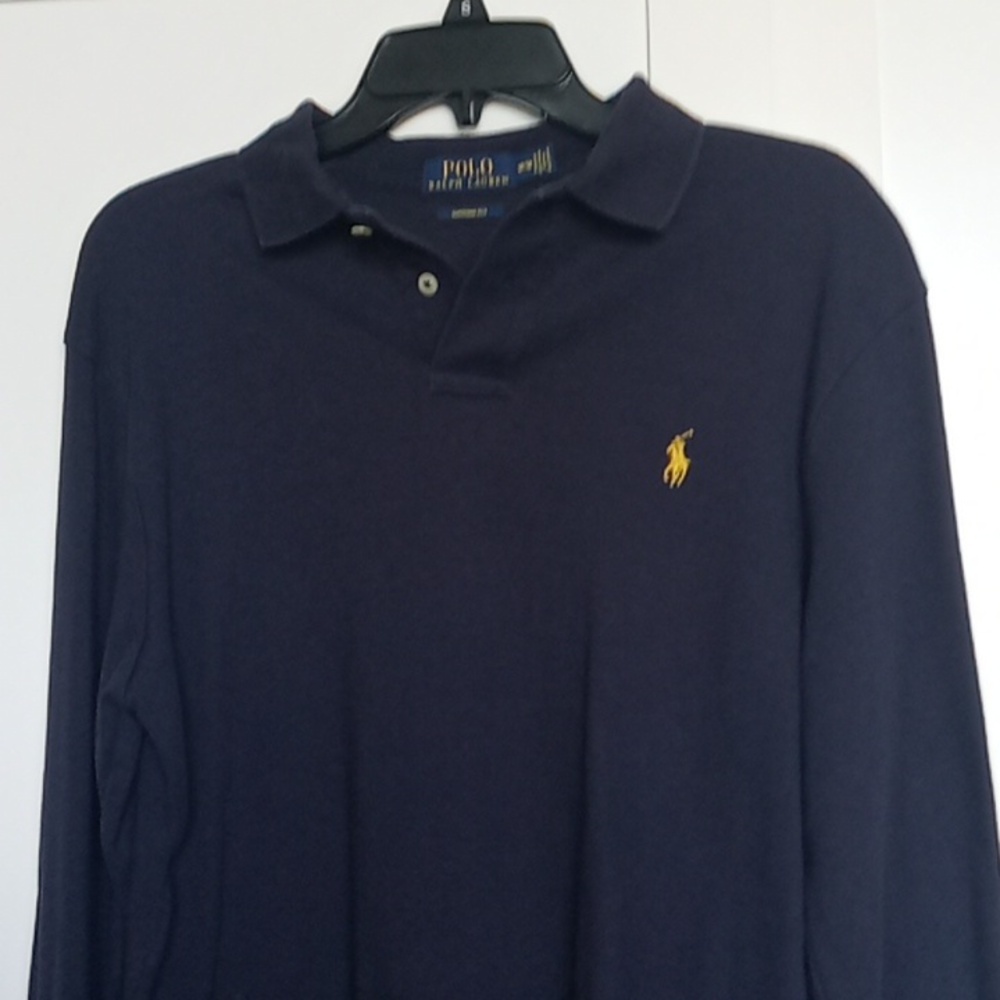 Polo Ralph Lauren Long Sleeve Polo Size M Navy Blue EUC